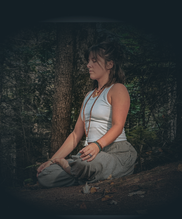 Yoga in the woods